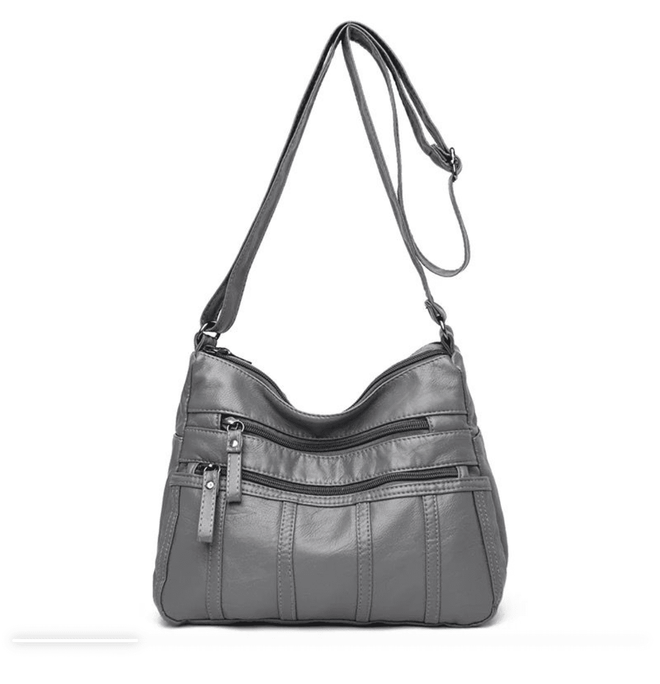 Soft Leather Multi-Layer Shoulder Bag
