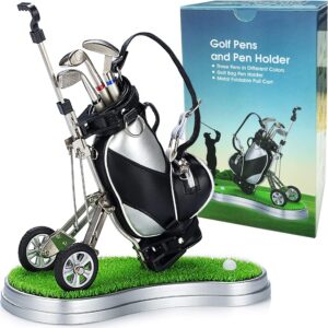 Jishi Golf Bag Pen Holder - Golf Desk Decor, Gifts for Golfers